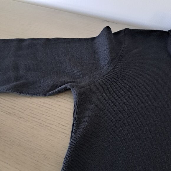 BYBLOS Made in Italy Black Split Collar Wool Pullover Sweater Vintage Size EU 40 - Picture 14 of 14